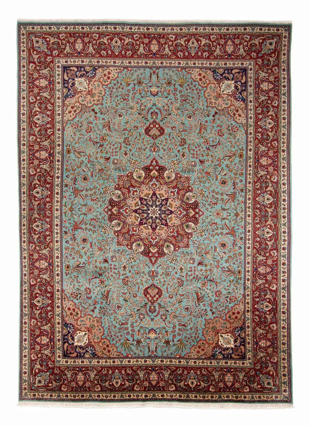 morgenland Wollteppich »Täbriz - 50 Raj Medaillon Blu scuro 295 x 200 cm«, günstig online kaufen