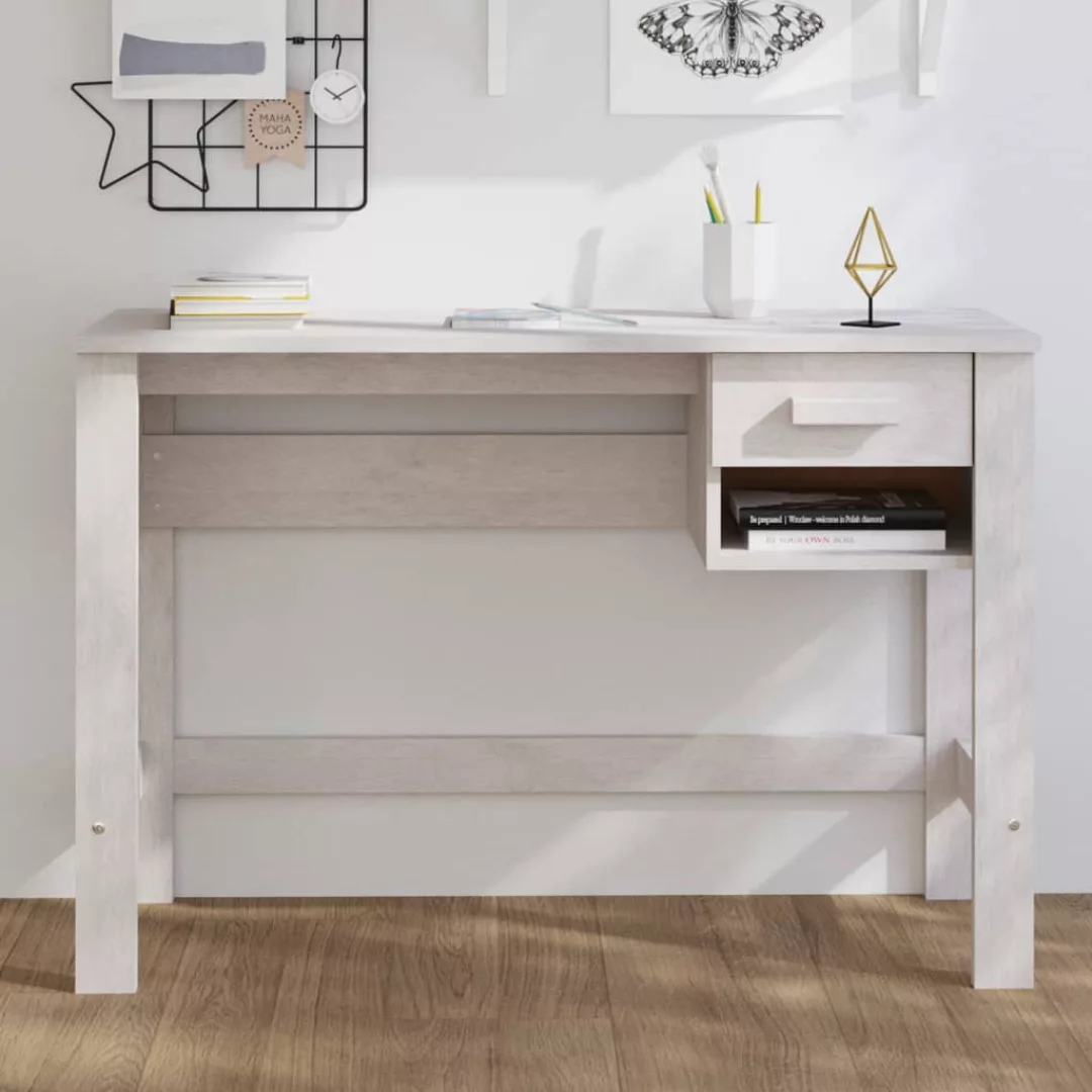 Vidaxl Schreibtisch Weiß 110x40x75 Cm Massivholz Kiefer günstig online kaufen