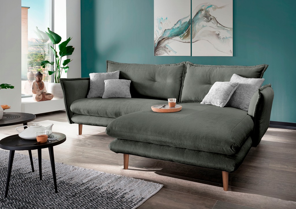 INOSIGN Ecksofa "Lazio modern und bequem, schmale Armlehnen, tolle Detailve günstig online kaufen