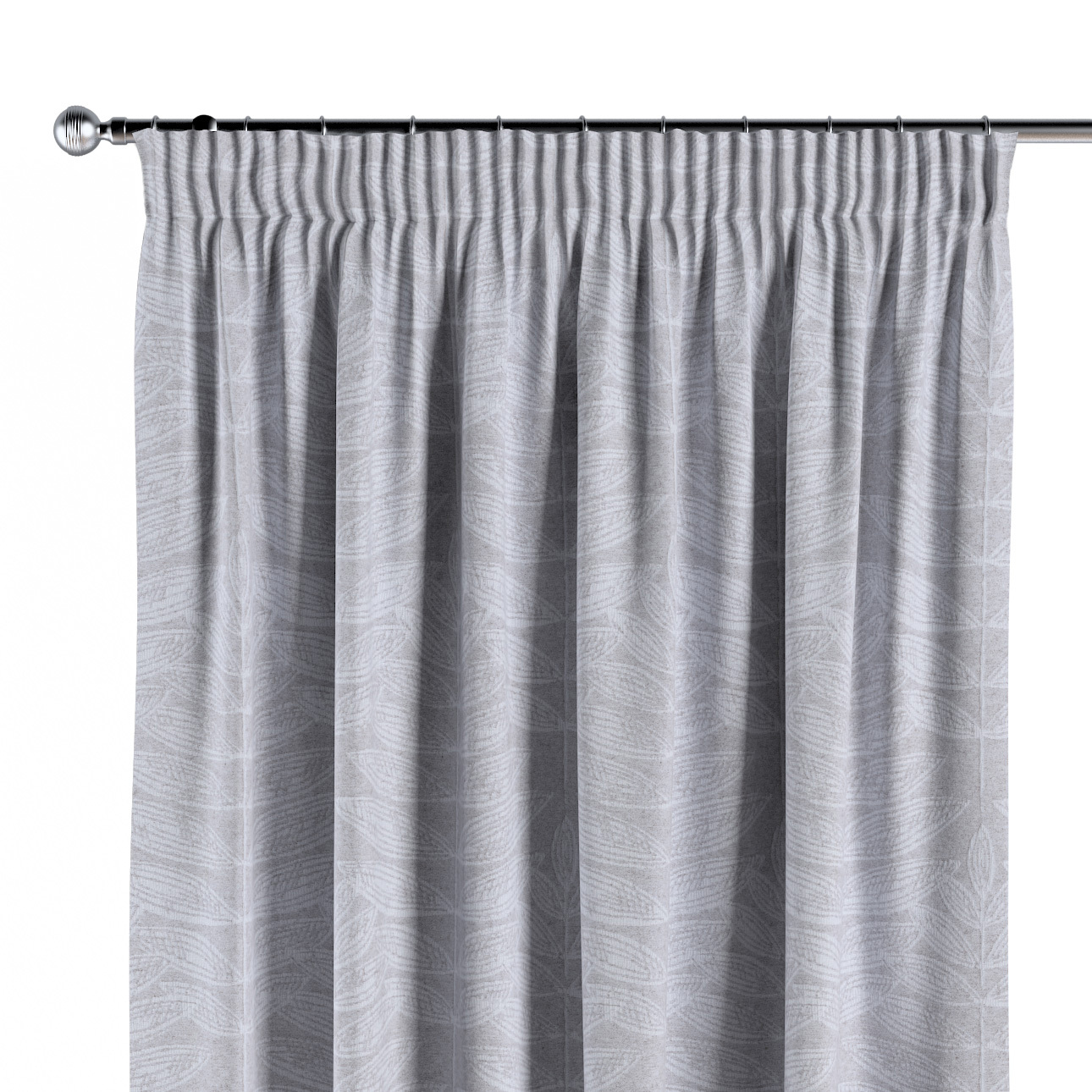 Vorhang mit Kräuselband, weiß-grau, Sunny (143-84) günstig online kaufen