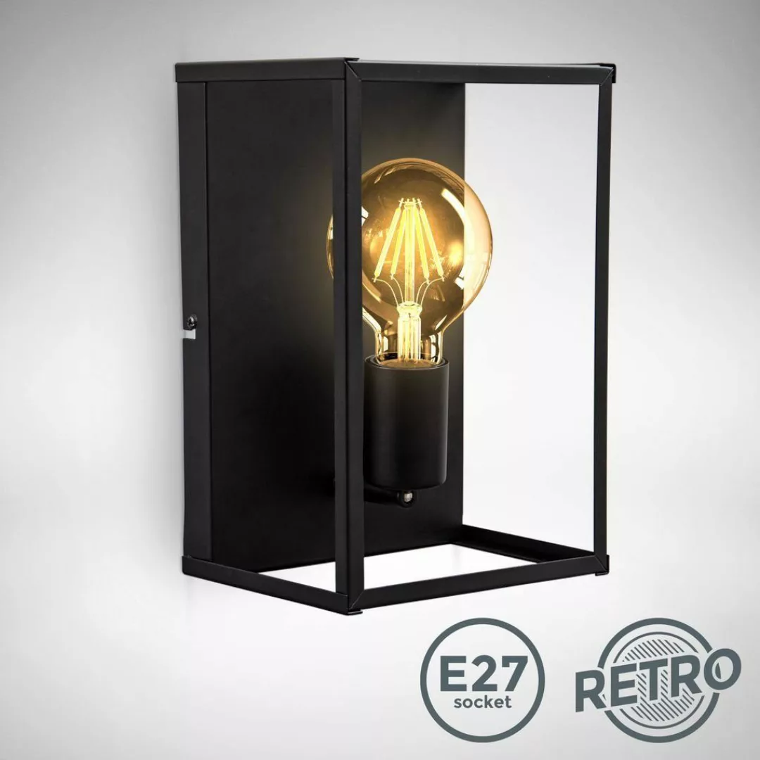 B.K.Licht Wandleuchte Wandlampe E27 60W Metall günstig online kaufen