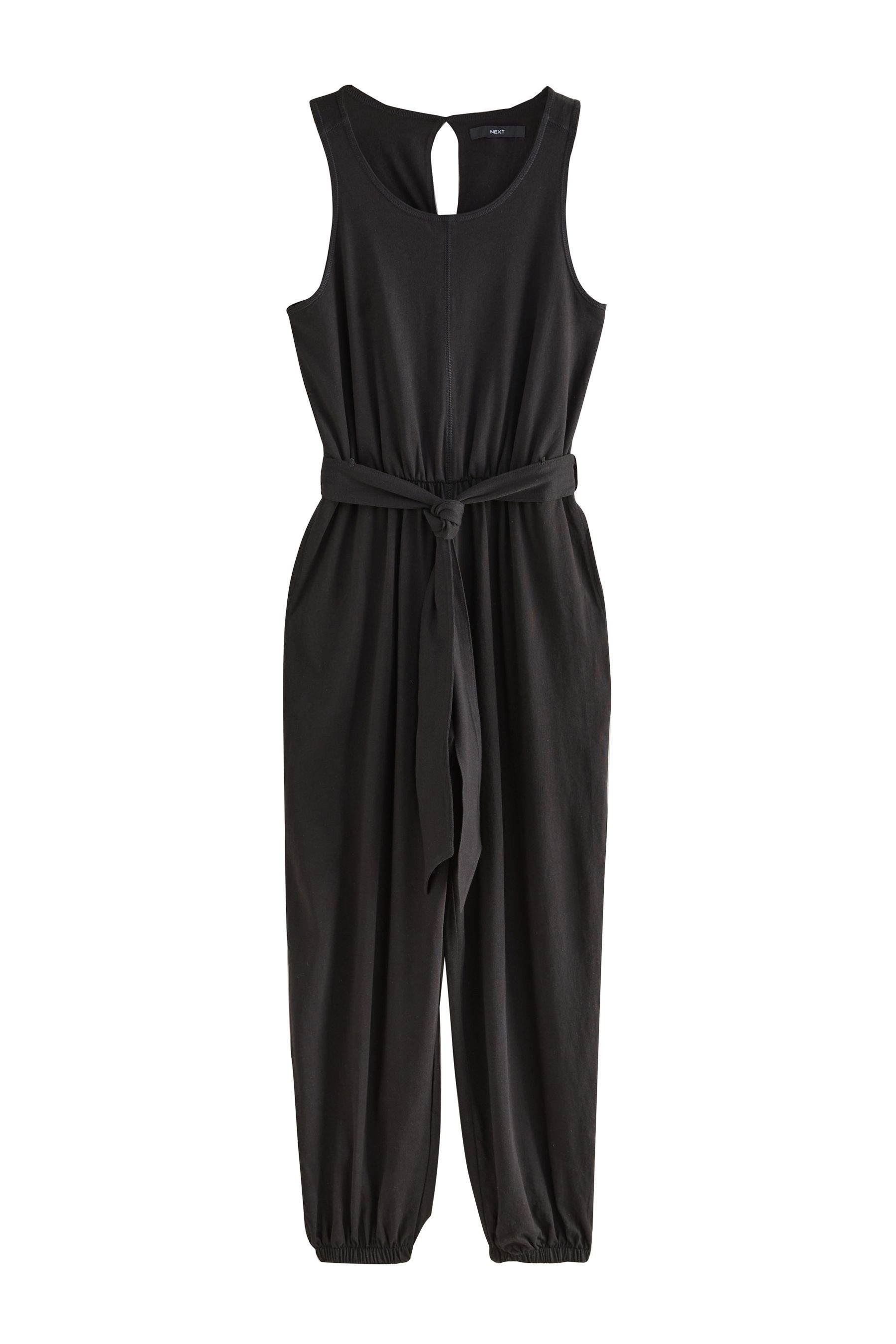 Next Jumpsuit Ärmelloser Jersey-Jumpsuit mit Bindeschleife günstig online kaufen