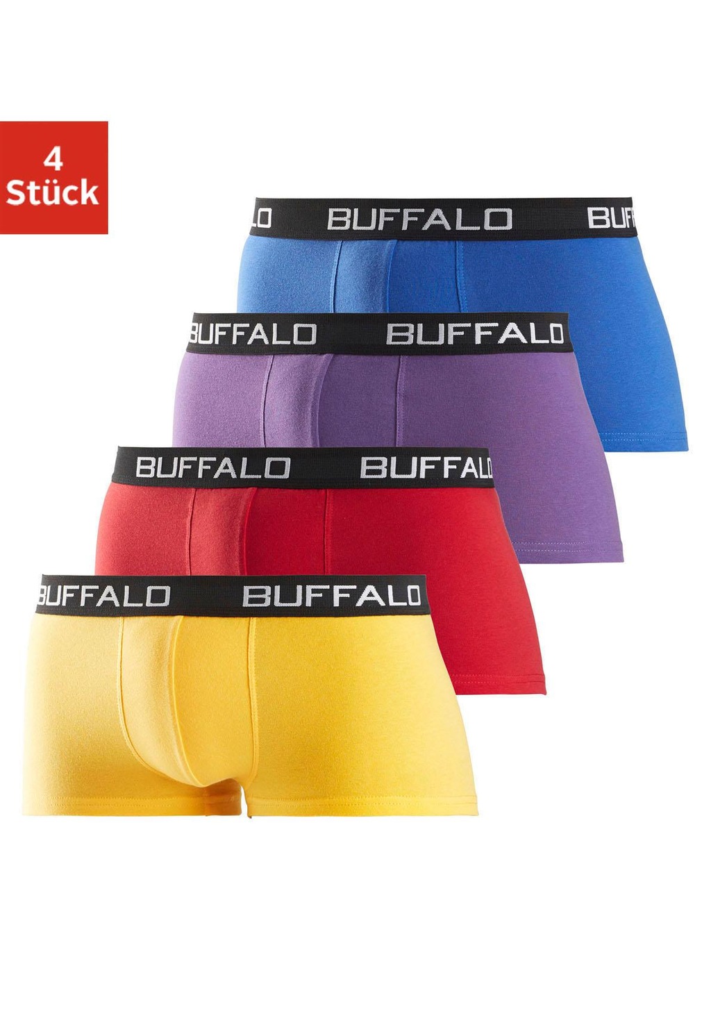 Buffalo Hipster, (Packung, 4 St.), knapp sitzende Boxershorts mit Kontrastb günstig online kaufen