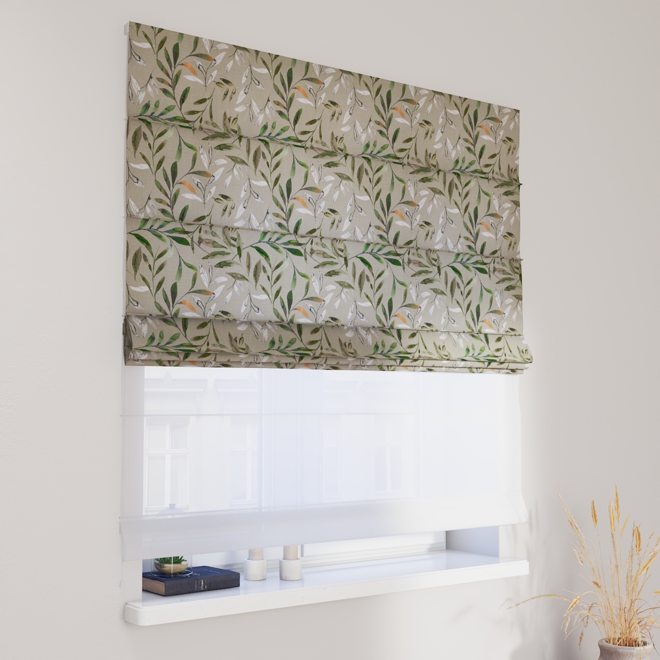 Dekoria Doppelraffrollo Duo, grau-grün, 110 x 150 cm günstig online kaufen