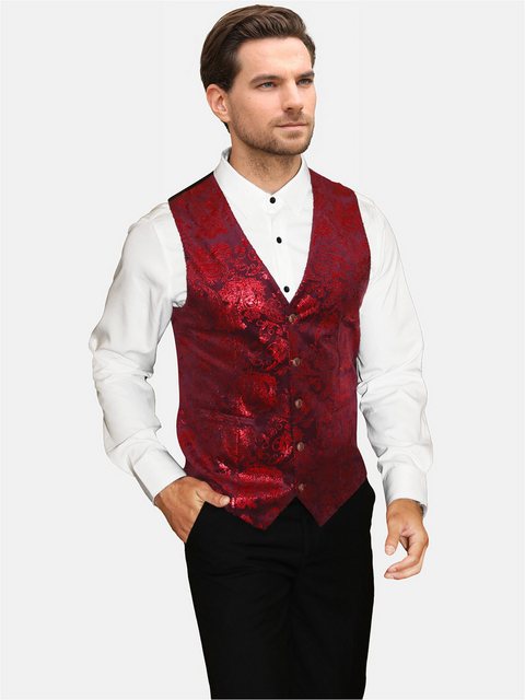 Allthemen Anzugweste Elegante Jacquard Anzugweste für Hochzeit und Party günstig online kaufen