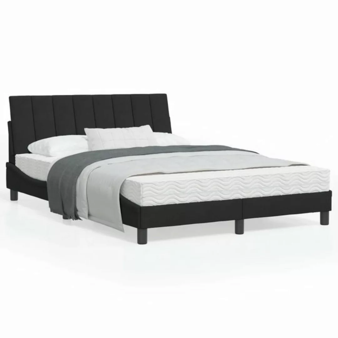 vidaXL Bett mit Matratze Schwarz 120x200 cm Samt2007239 günstig online kaufen