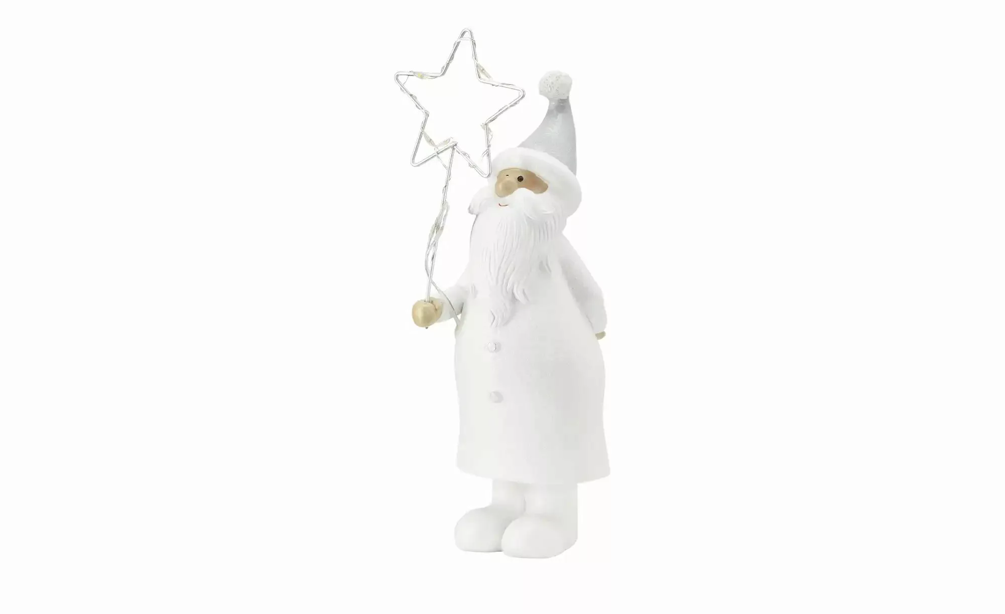 HOME STORY LED Santa Figur ¦ weiß ¦ Polyester, Metall, Kunststoff ¦ Maße (c günstig online kaufen