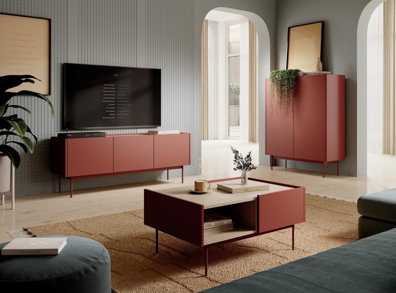 Compleo Wohnzimmer-Set (TV-Lowboard, Kommode, Couchtisch) Möbelfarbe günstig online kaufen