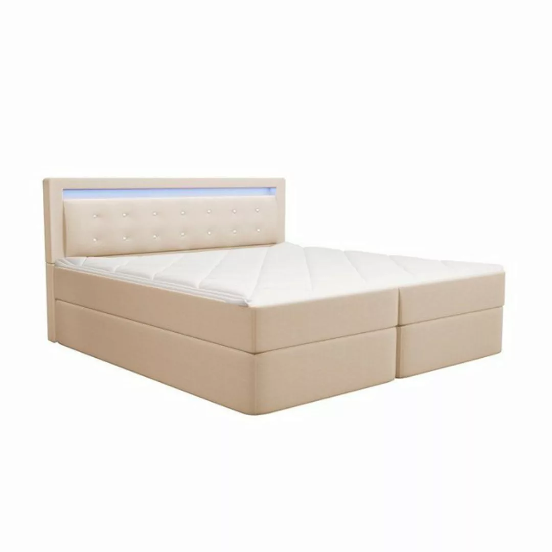 HOME DELUXE Boxspringbett ZENOVA, inkl. Matratze & Topper, Polsterbett, Box günstig online kaufen