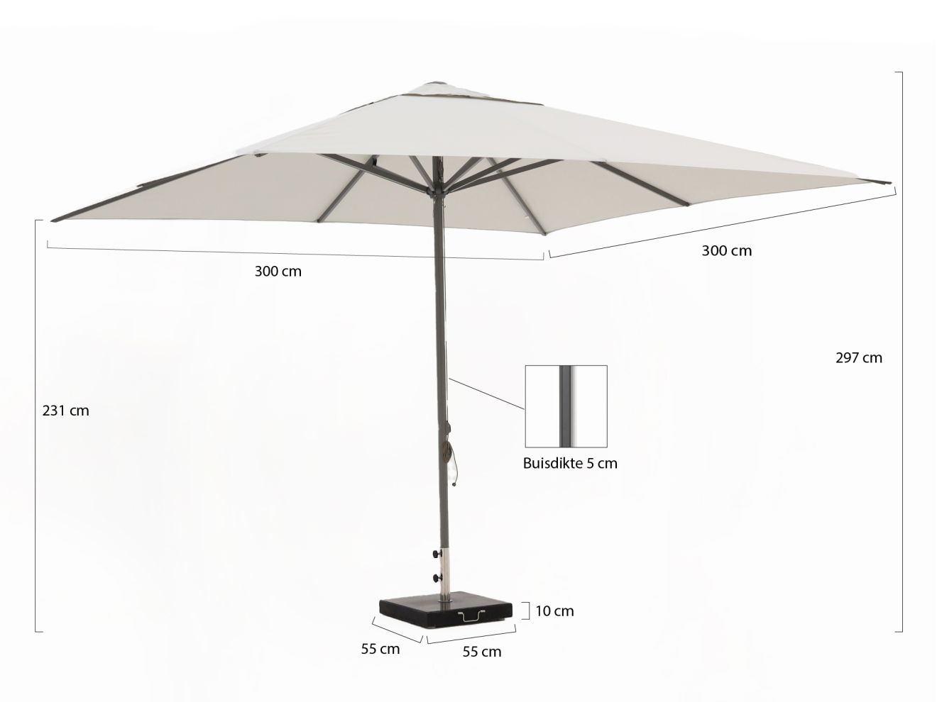 Shadowline Cuba Sonnenschirm 350x350 cm günstig online kaufen