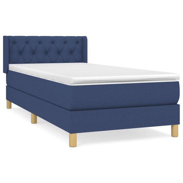 vidaXL Boxspringbett, Boxbett mit Matratze Blau 80x200 cm Stoff günstig online kaufen