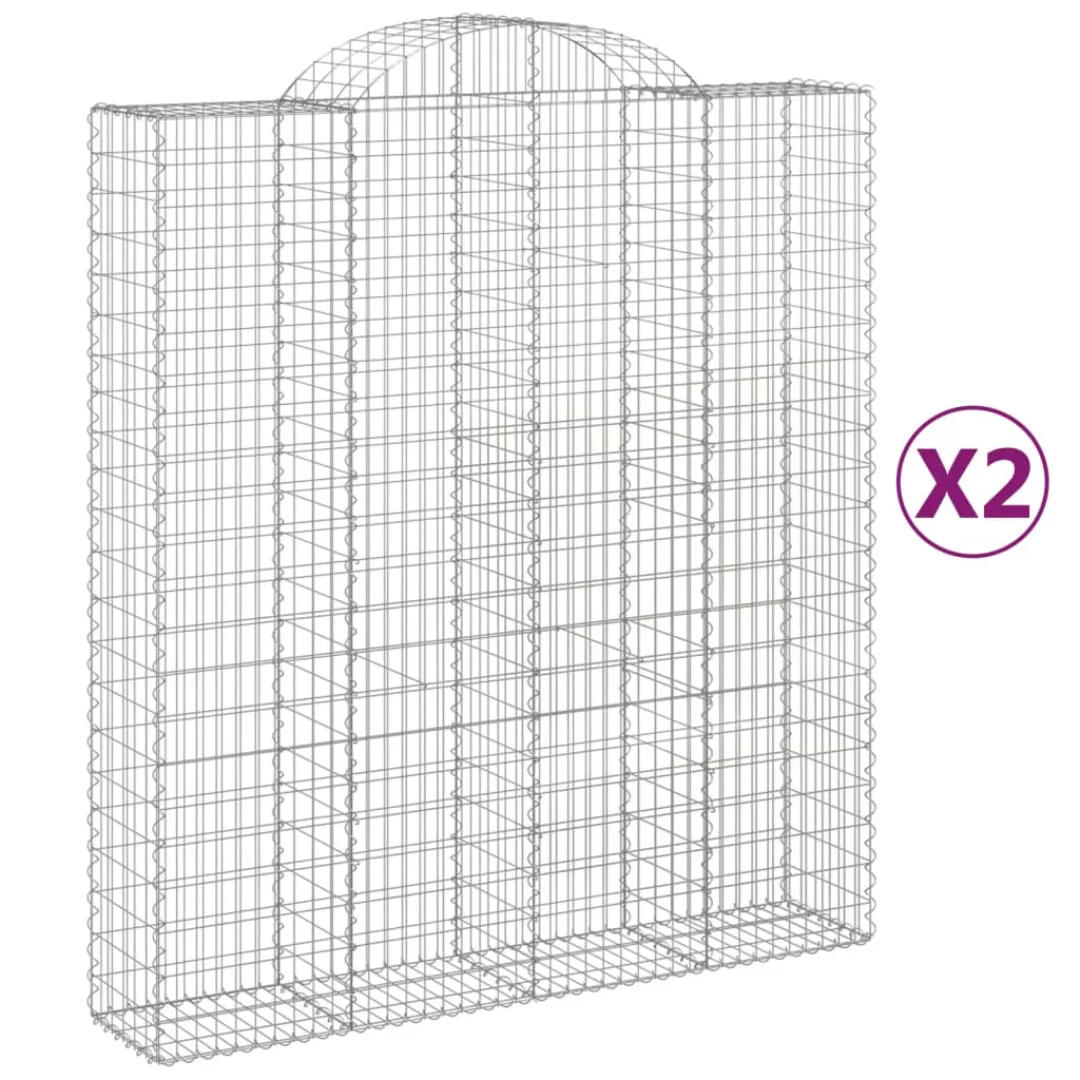 Vidaxl Gabionen Mit Hochbogen 2 Stk. 200x50x220/240cm Verzinktes Eisen günstig online kaufen