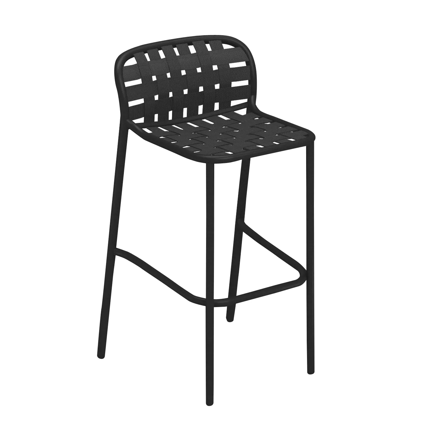 emu - Yard Outdoor Barhocker - schwarz, grauschwarz/Sitz elastische Gurte g günstig online kaufen