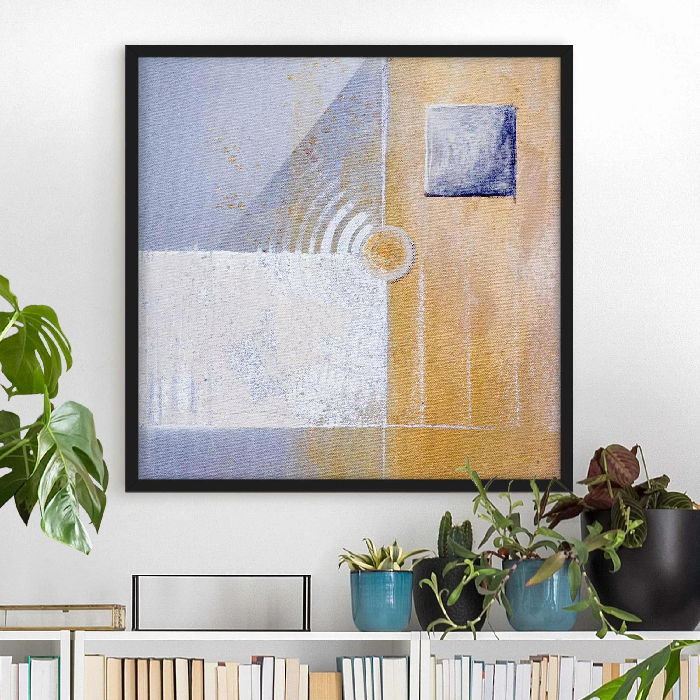 Bild mit Rahmen Abstrakt - Quadrat Pastel for your room günstig online kaufen