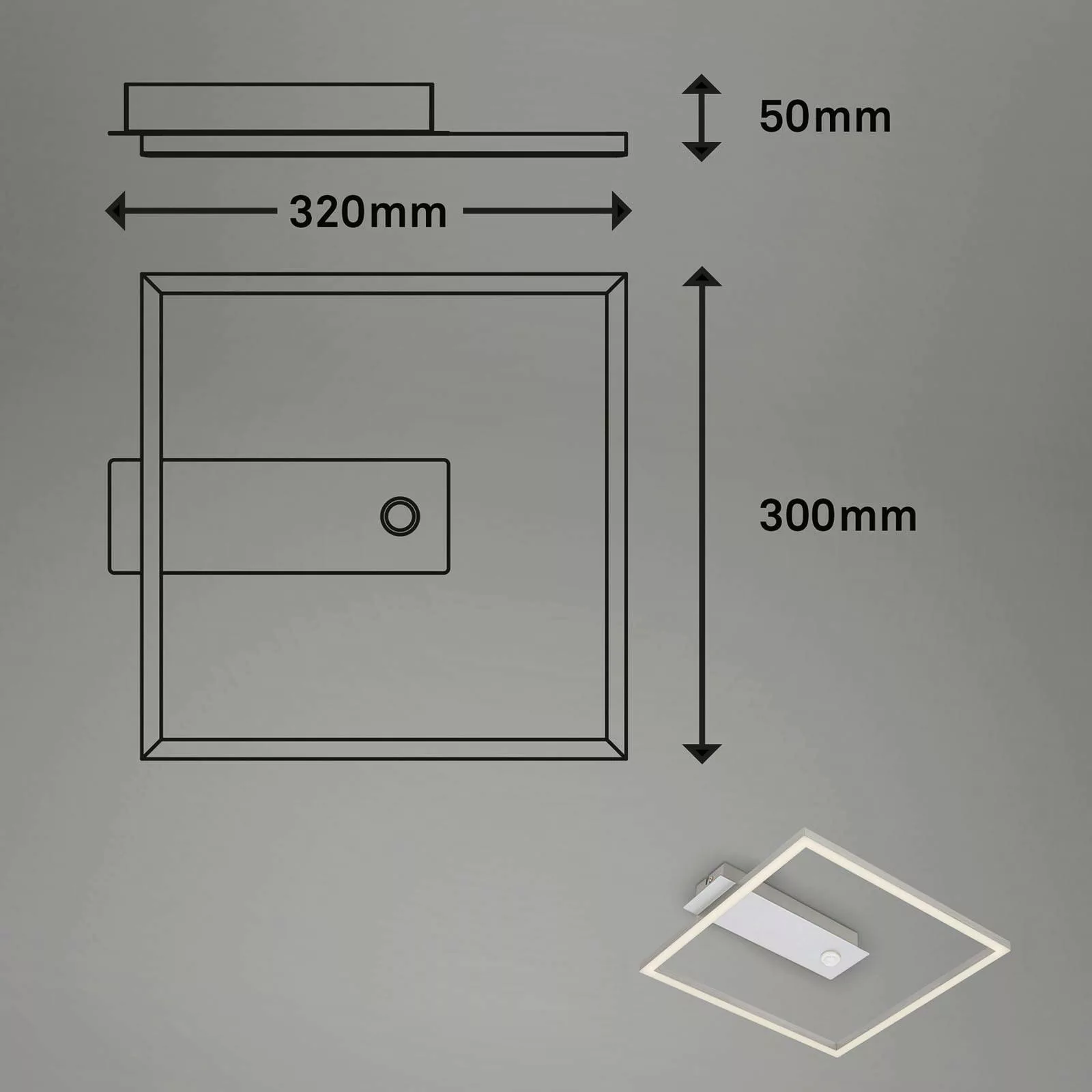 LED-Sensor-Deckenleuchte Nici quadratisch alu günstig online kaufen