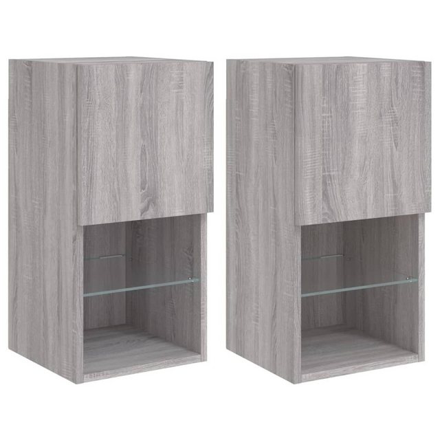 vidaXL TV-Schrank TV-Schränke mit LED-Leuchten 2 Stk. Grau Sonoma 30,5x30x6 günstig online kaufen