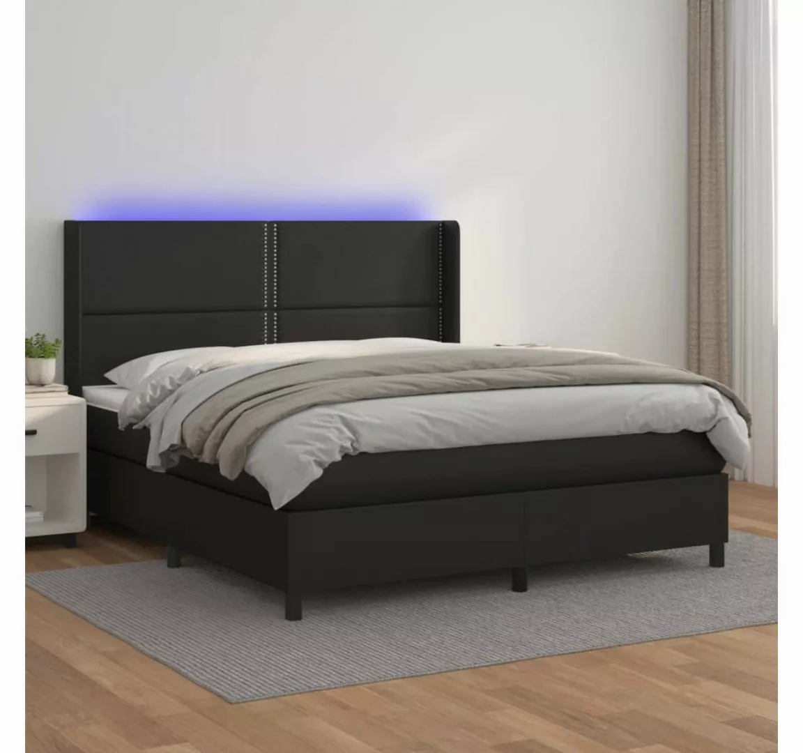 vidaXL Boxspringbett Boxspringbett mit Matratze und LED Kunstleder (180 x 2 günstig online kaufen