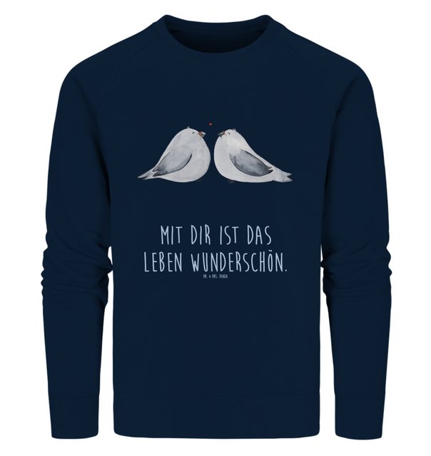 Mr. & Mrs. Panda Longpullover Größe XS Turteltauben Liebe - French Navy - G günstig online kaufen