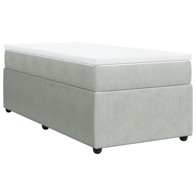 vidaXL Boxspringbett Boxspringbett mit Matratze Hellgrau 90x200 cm Samt Bet günstig online kaufen