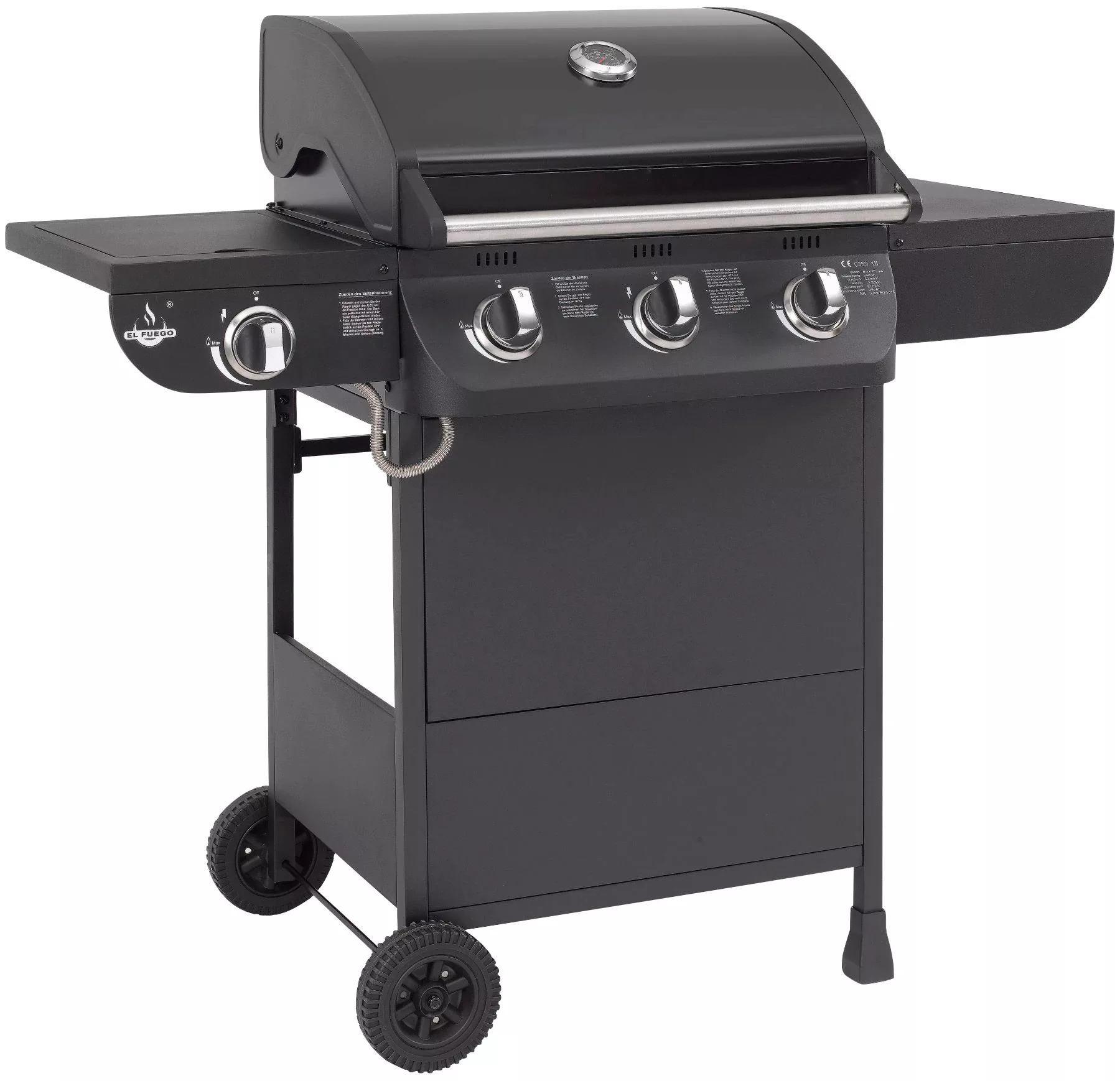 El Fuego Gasgrill Columbus 3-Brenner + Seitenkocher ca. 117,5 x 107,5 x 58, günstig online kaufen