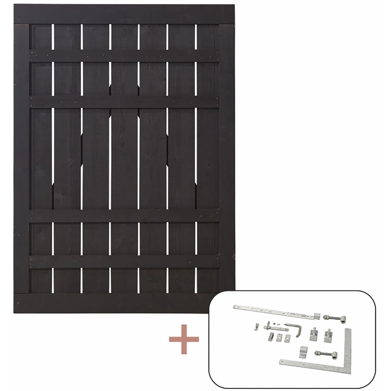 Plus Holz Einzeltor Rustik Nadelholz Schwarz 100 cm x 138 cm günstig online kaufen