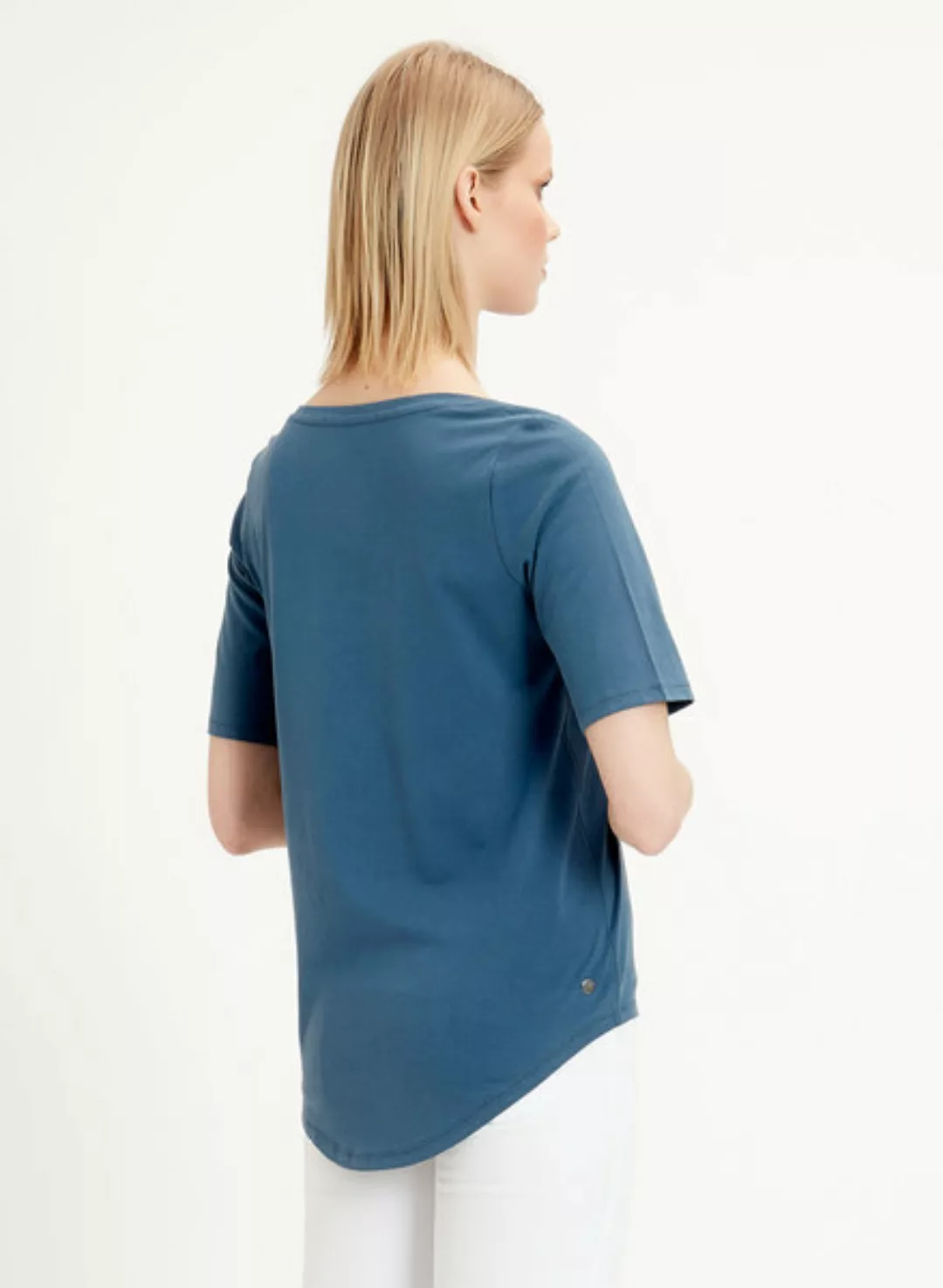 T-shirt Aus Tencel Baumwolle Mix Mit Halblangen Ärmeln günstig online kaufen