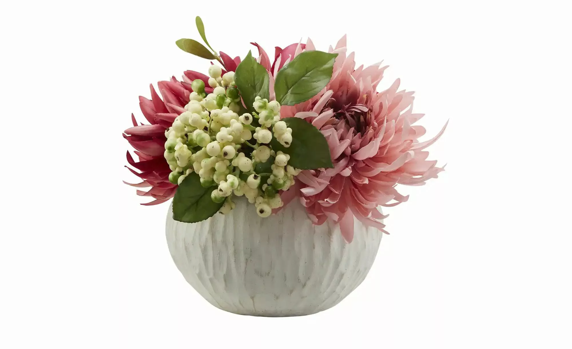 HOME STORY Deko Vase   ¦ weiß ¦ Maße (cm): H: 13  Ø: 18 Accessoires > Vasen günstig online kaufen