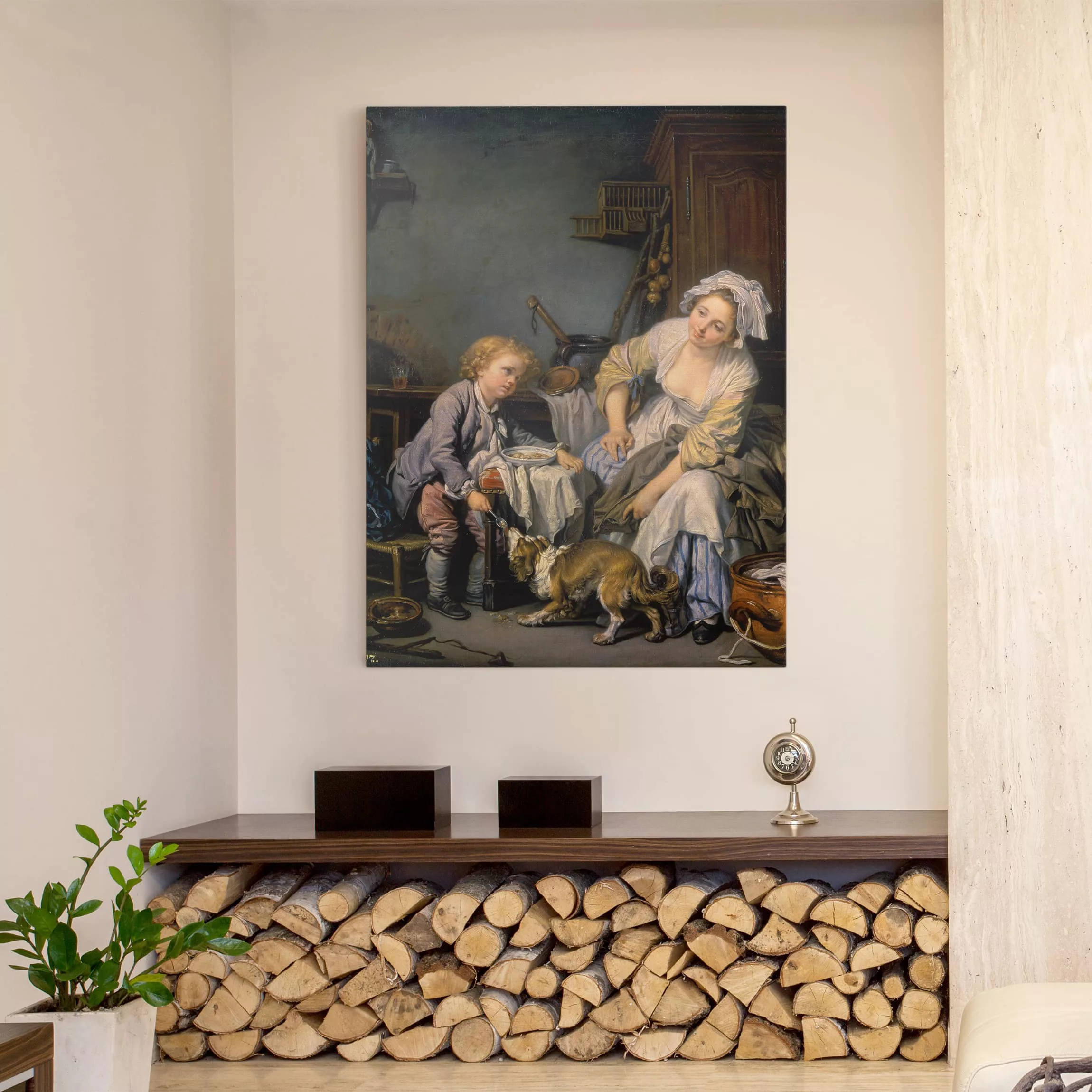 Leinwandbild Kunstdruck - Hochformat Jean Baptiste Greuze - Das verwöhnte K günstig online kaufen