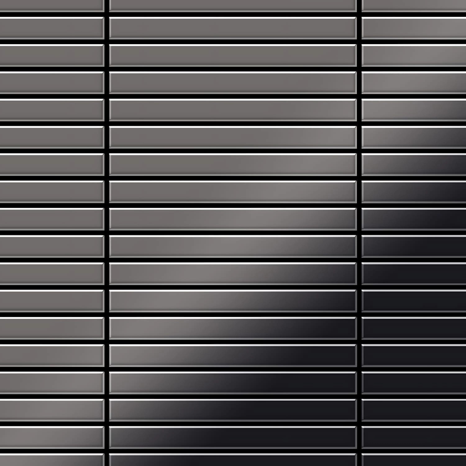 ALLOY Mosaik Fliese Massiv Metall Titan Hochglanz Dunkelgrau 1,6mm Linear-t günstig online kaufen