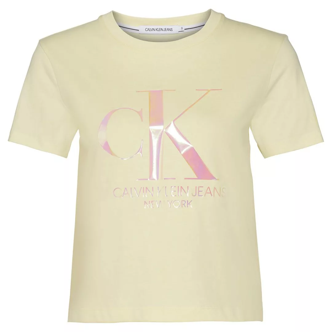 Calvin Klein Jeans Iridescent Straight Kurzärmeliges T-shirt L Mimosa Yello günstig online kaufen