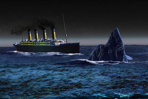 Papermoon Fototapete »Titanic mit Eisberg« günstig online kaufen