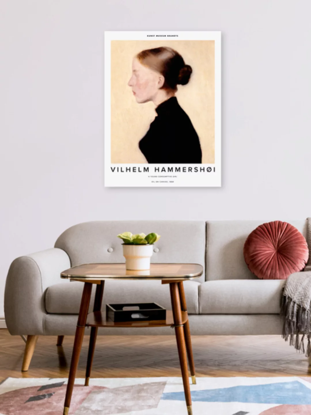 Poster / Leinwandbild - Vilhelm Hammershøi: En Ung Brystsyg Pige günstig online kaufen