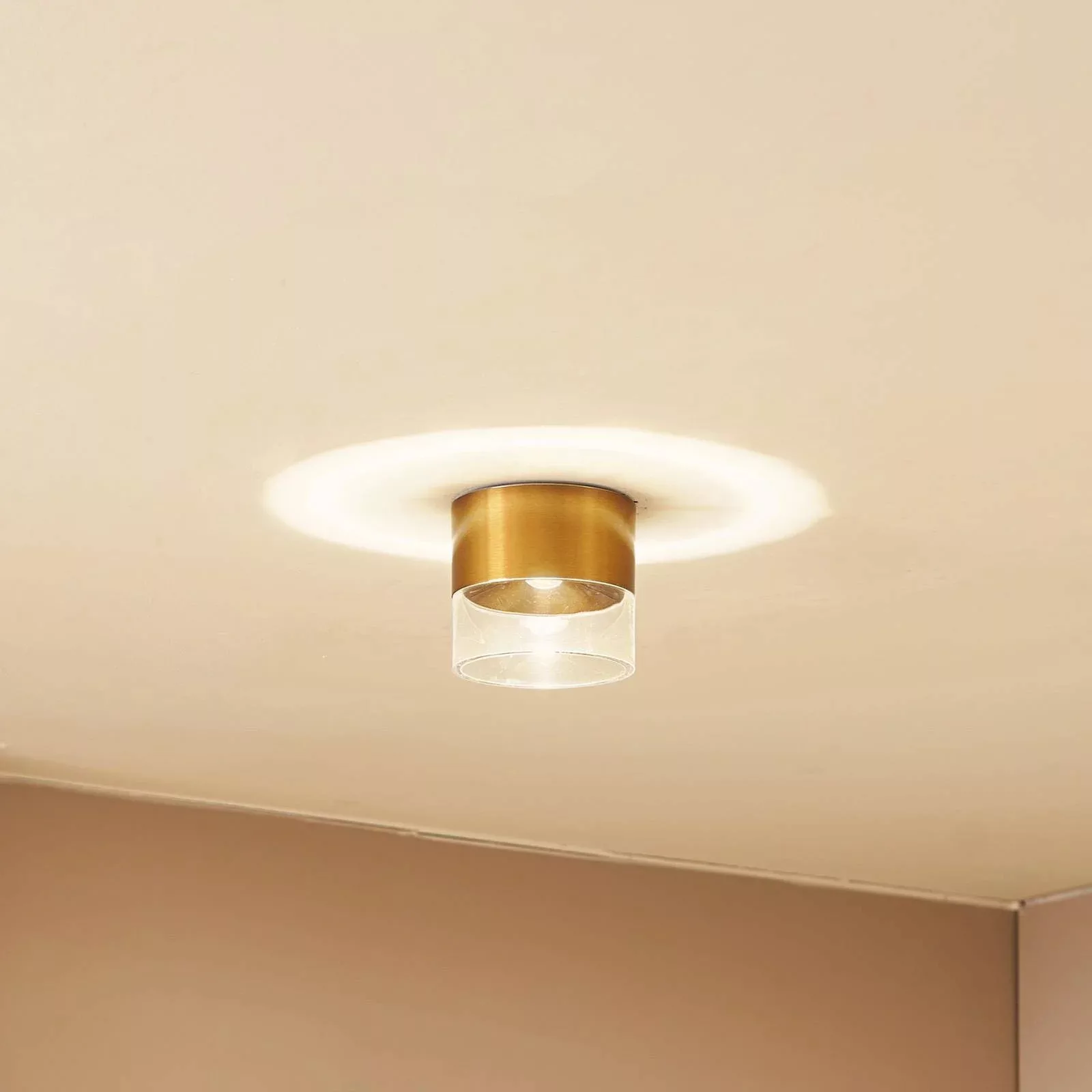 Lindby LED-Deckenleuchte Dalila, gold, Ø 10 cm, Aluminium günstig online kaufen