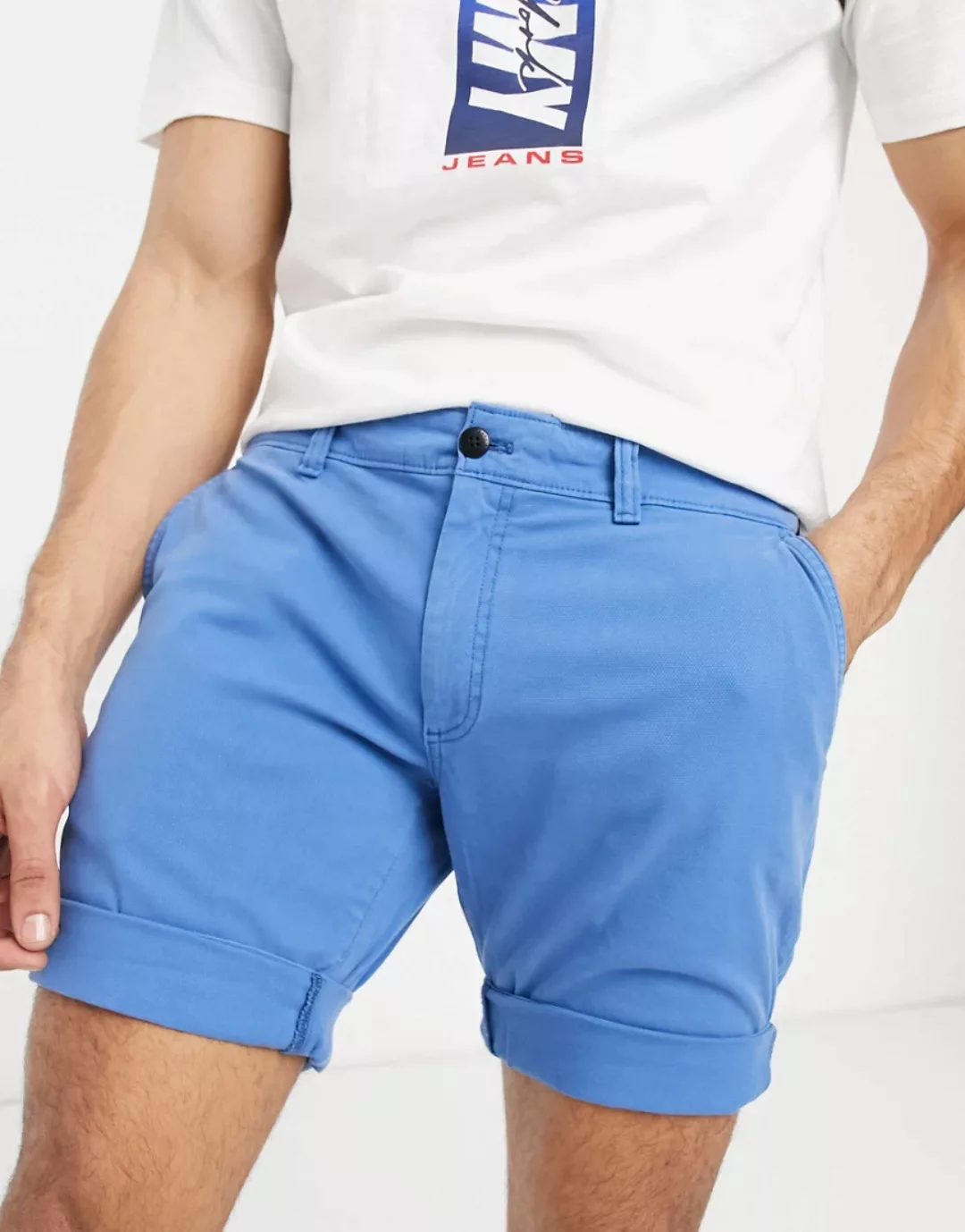 Tommy Jeans – Dobby-Shorts-Blau günstig online kaufen