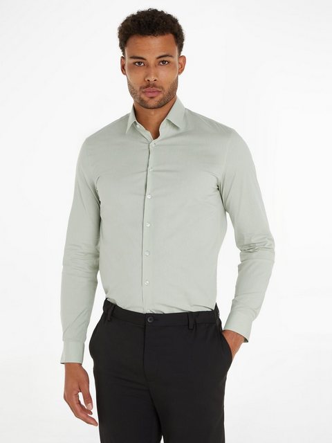 Calvin Klein Langarmhemd POPLIN LEAF PRINT SLIM SHIRT günstig online kaufen