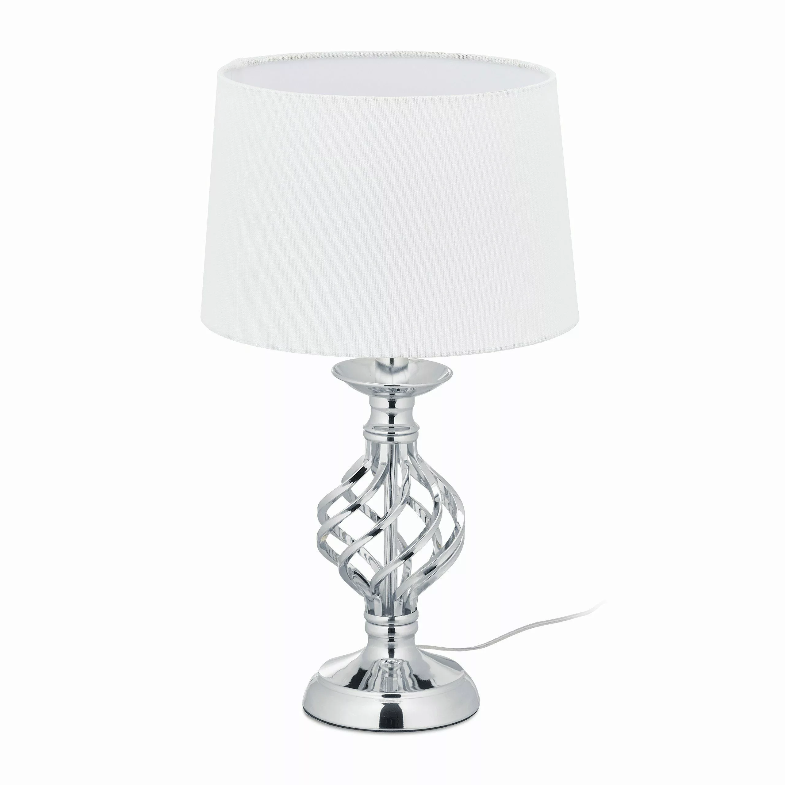relaxdays Tischleuchte Tischlampe modern dimmbar, Silber günstig online kaufen
