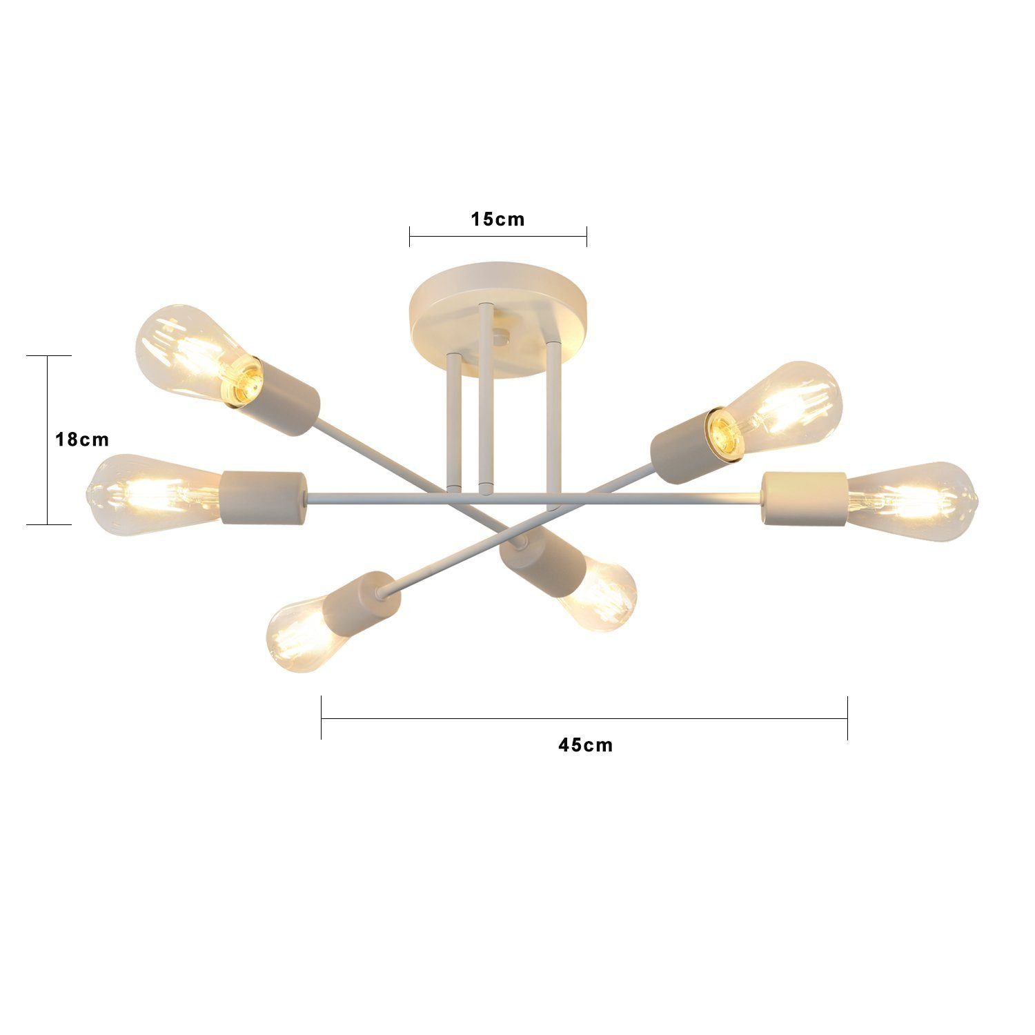 Nettlife Deckenleuchten Wohnzimmer 6 Flammig Schwarz/Weiß/Gold günstig online kaufen
