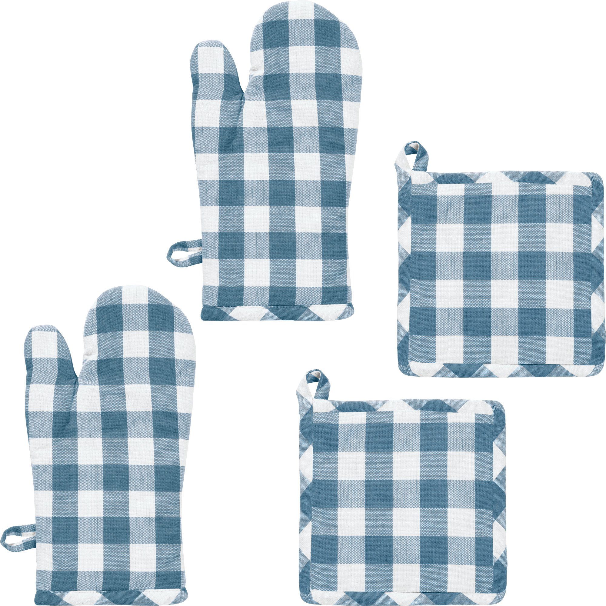 REDBEST Topflappen Küchenset "Nashville" 4-tlg., Karo günstig online kaufen