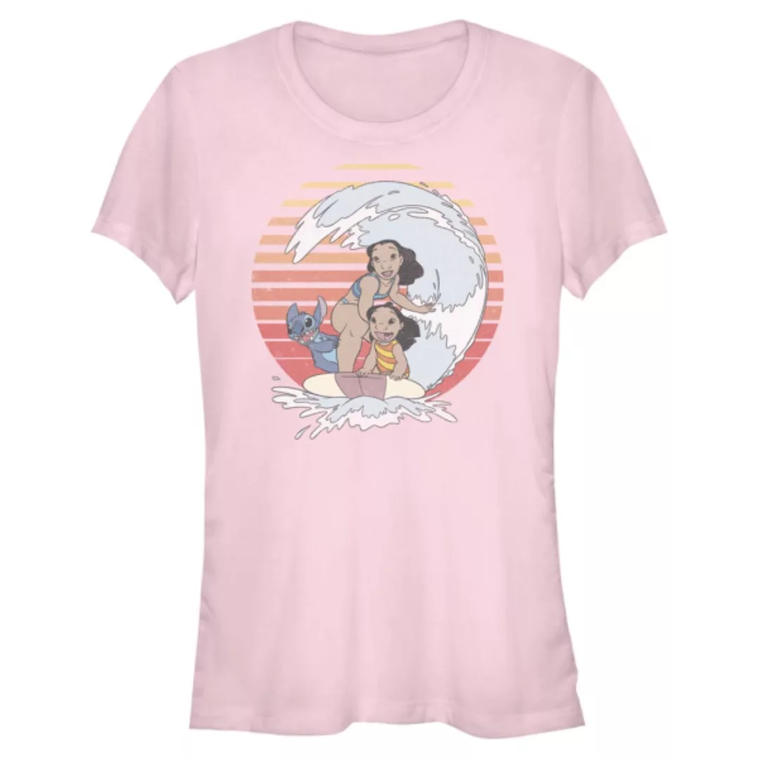 Disney Classics - Lilo & Stitch - Gruppe Retro Rainbow - Frauen T-Shirt günstig online kaufen