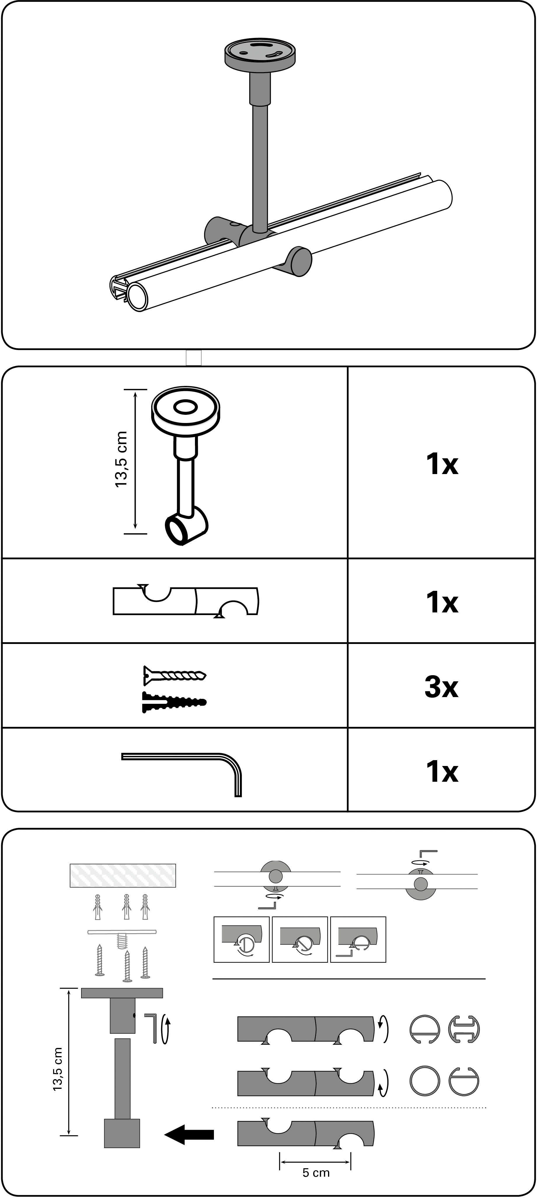 GARDINIA Deckenträger für Sichtschutz Memphis, (1-tlg), günstig online kaufen