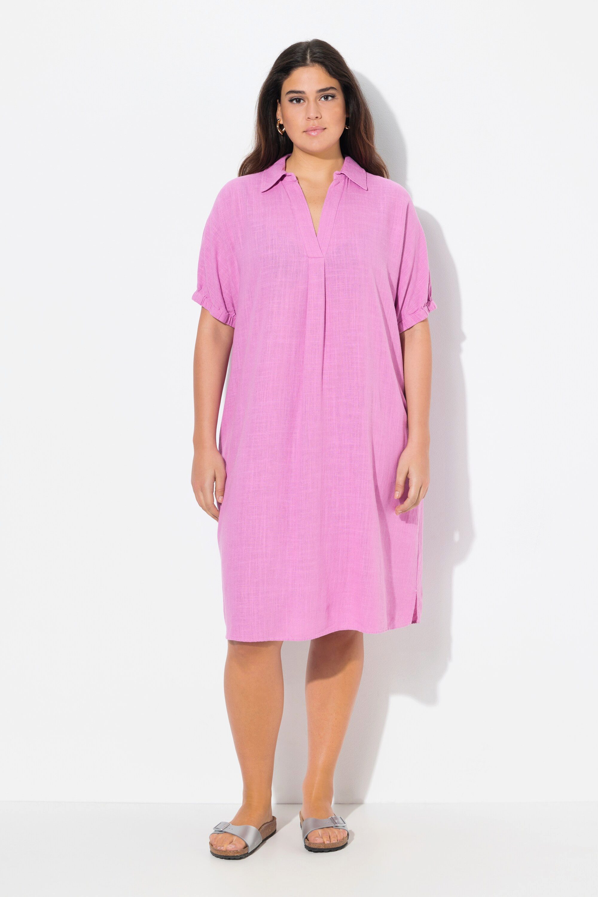Ulla Popken Jerseykleid Kleid Leinenmix Oversized günstig online kaufen