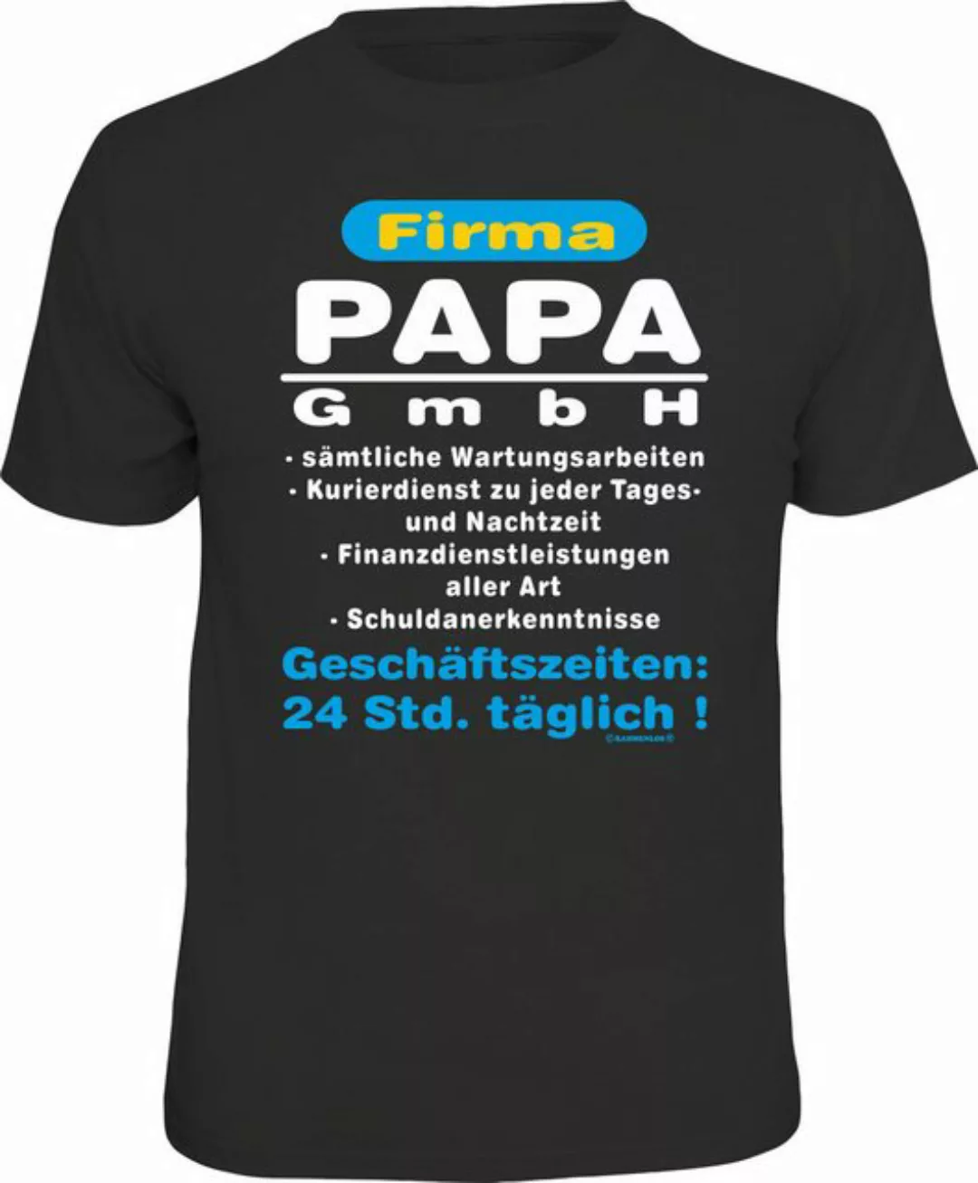 RAHMENLOS® T-Shirt für Väter: Firma Papa GmbH, 24 Std. täglich günstig online kaufen