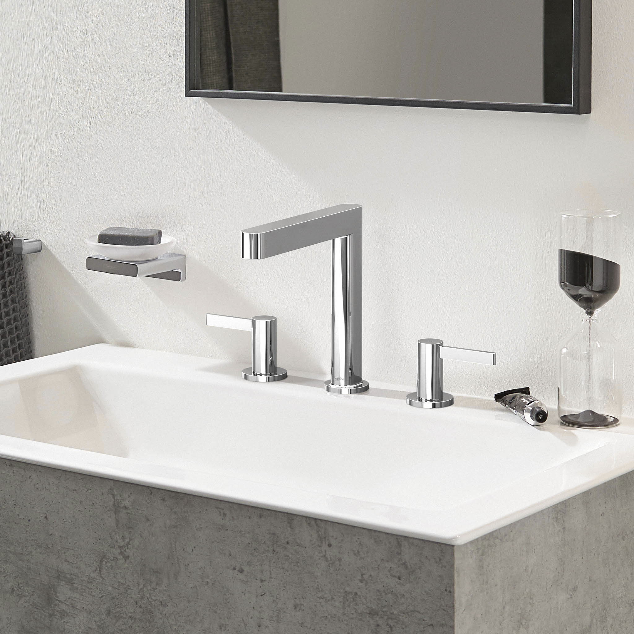 hansgrohe Waschtischarmatur »Finoris«, 3-Loch 160 mit Push-Open Ablaufgarni günstig online kaufen