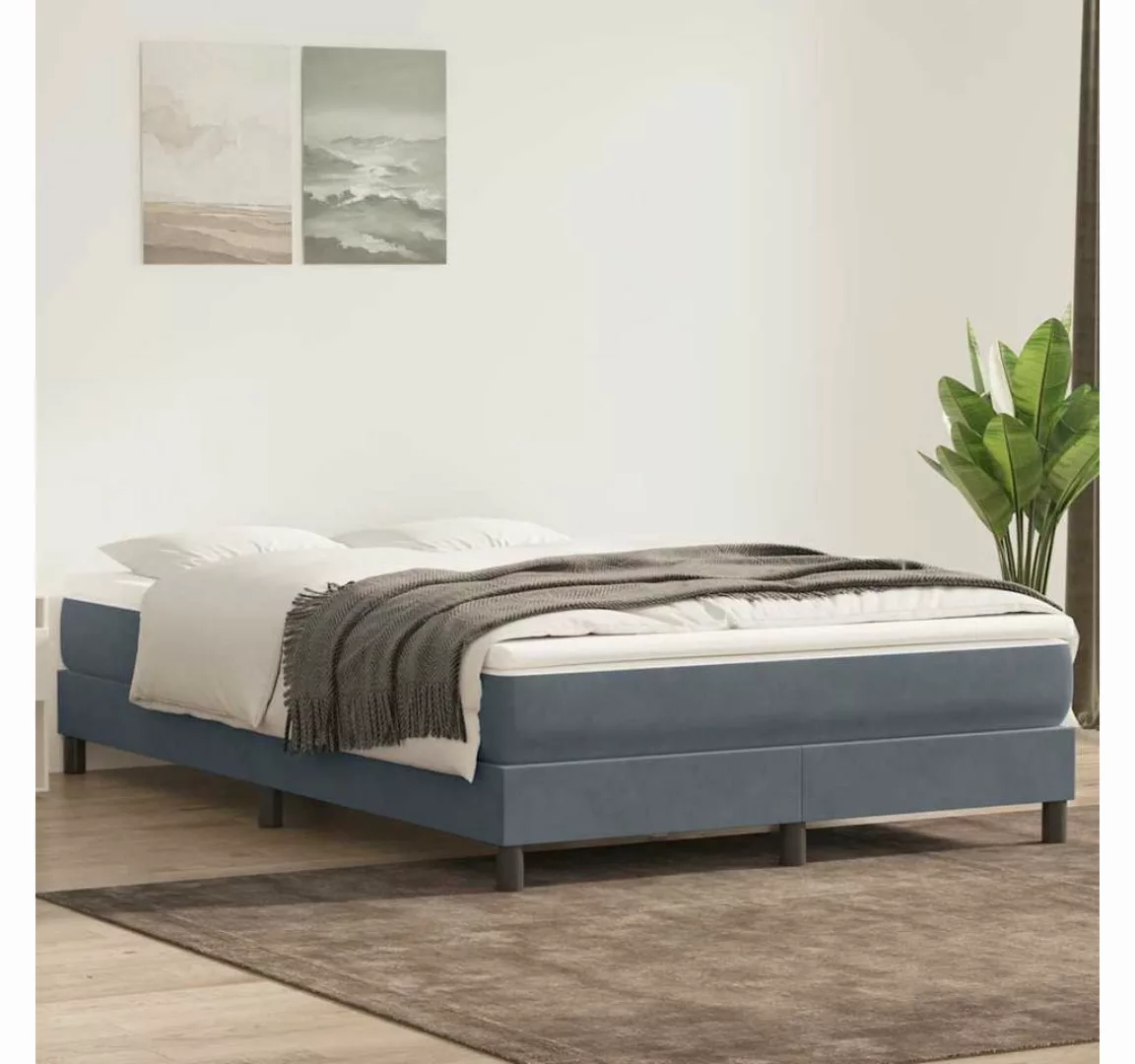 vidaXL Boxspringbett, Boxspringbett ohne Matratze Dunkelgrau 160x220 cm Sam günstig online kaufen