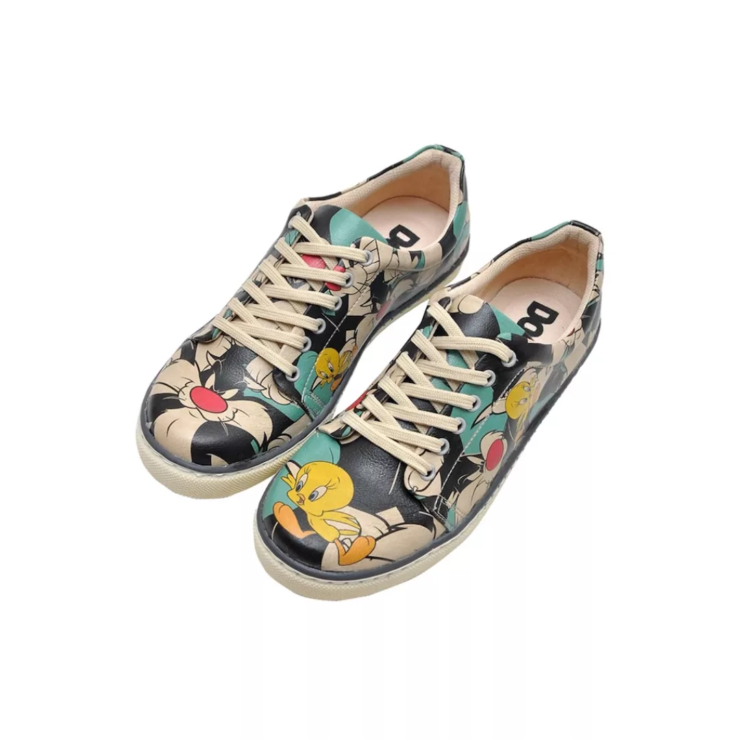 DOGO Sneaker "Damen Sneaker Catch Me If You Can Tweety Vegan Damen Sneaker günstig online kaufen