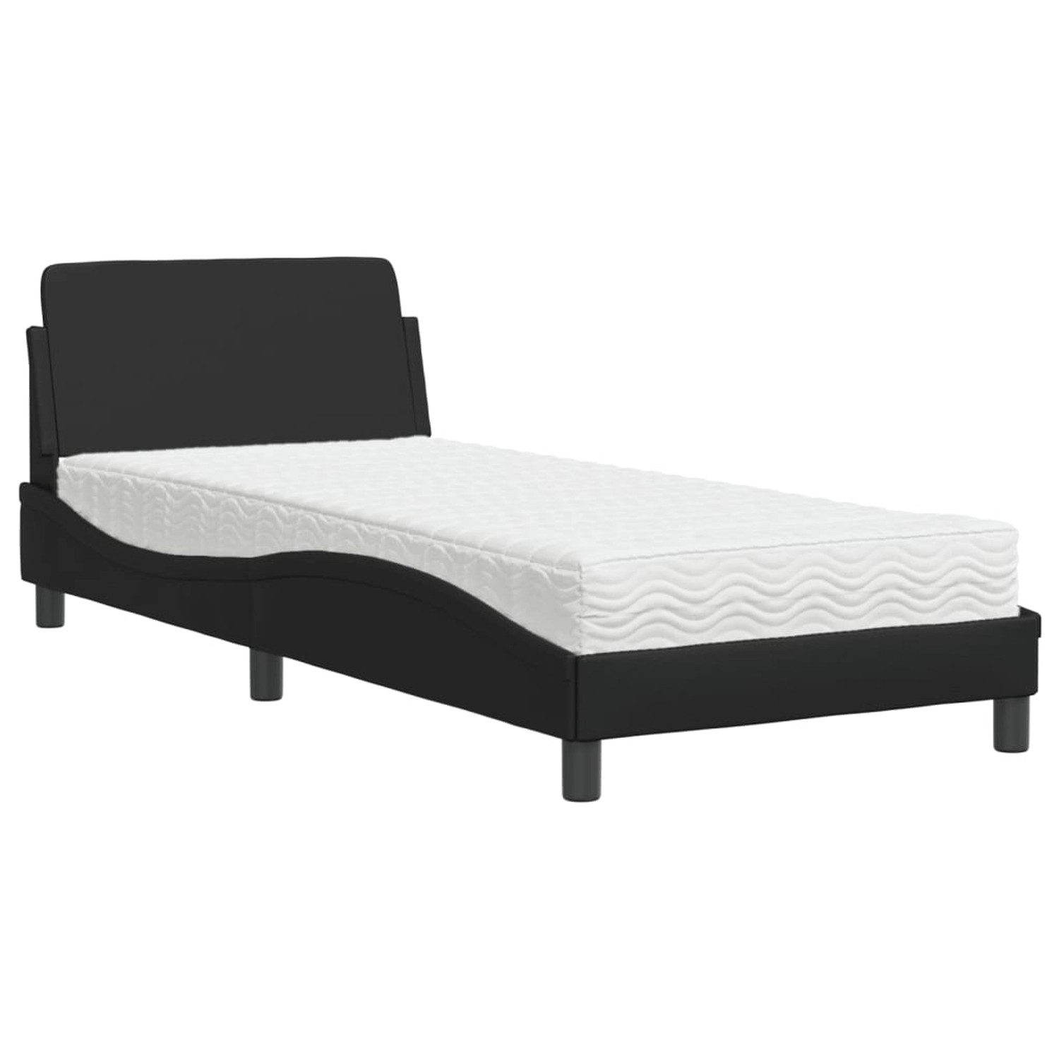 vidaXL Bett mit Matratze Schwarz 80x200 cm Kunstleder Modell 12009193 günstig online kaufen