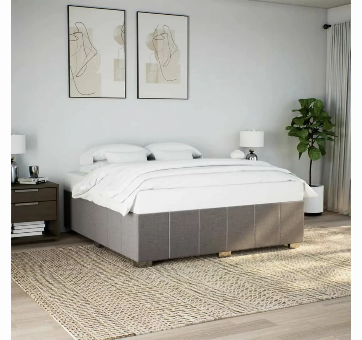 vidaXL Bett, Bettgestell ohne Matratze Taupe 180x200 cm Stoff günstig online kaufen