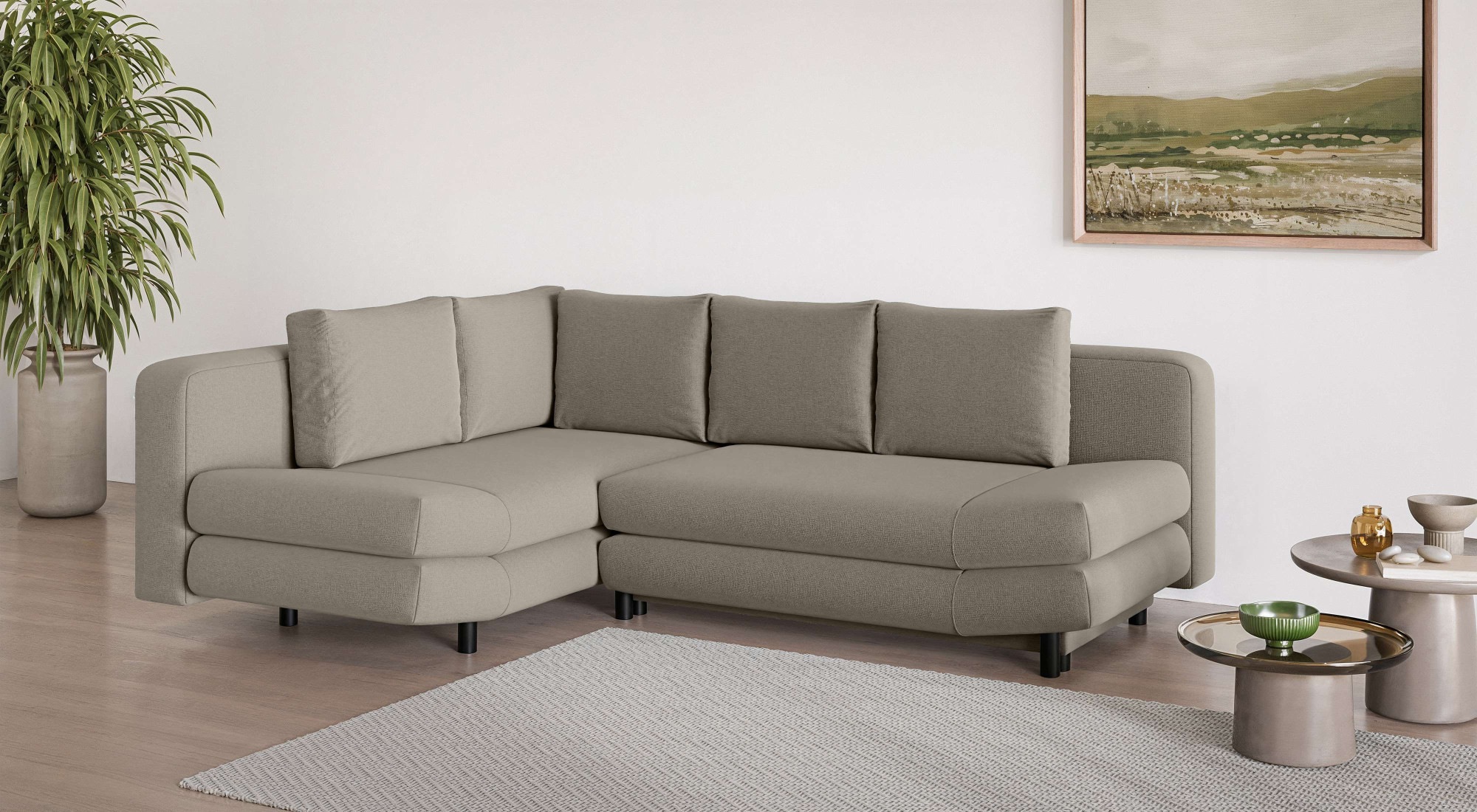 Home affaire Ecksofa »LENNARA Schlafsofa mit Bettkasten, Maße B/T/H: 234/17 günstig online kaufen