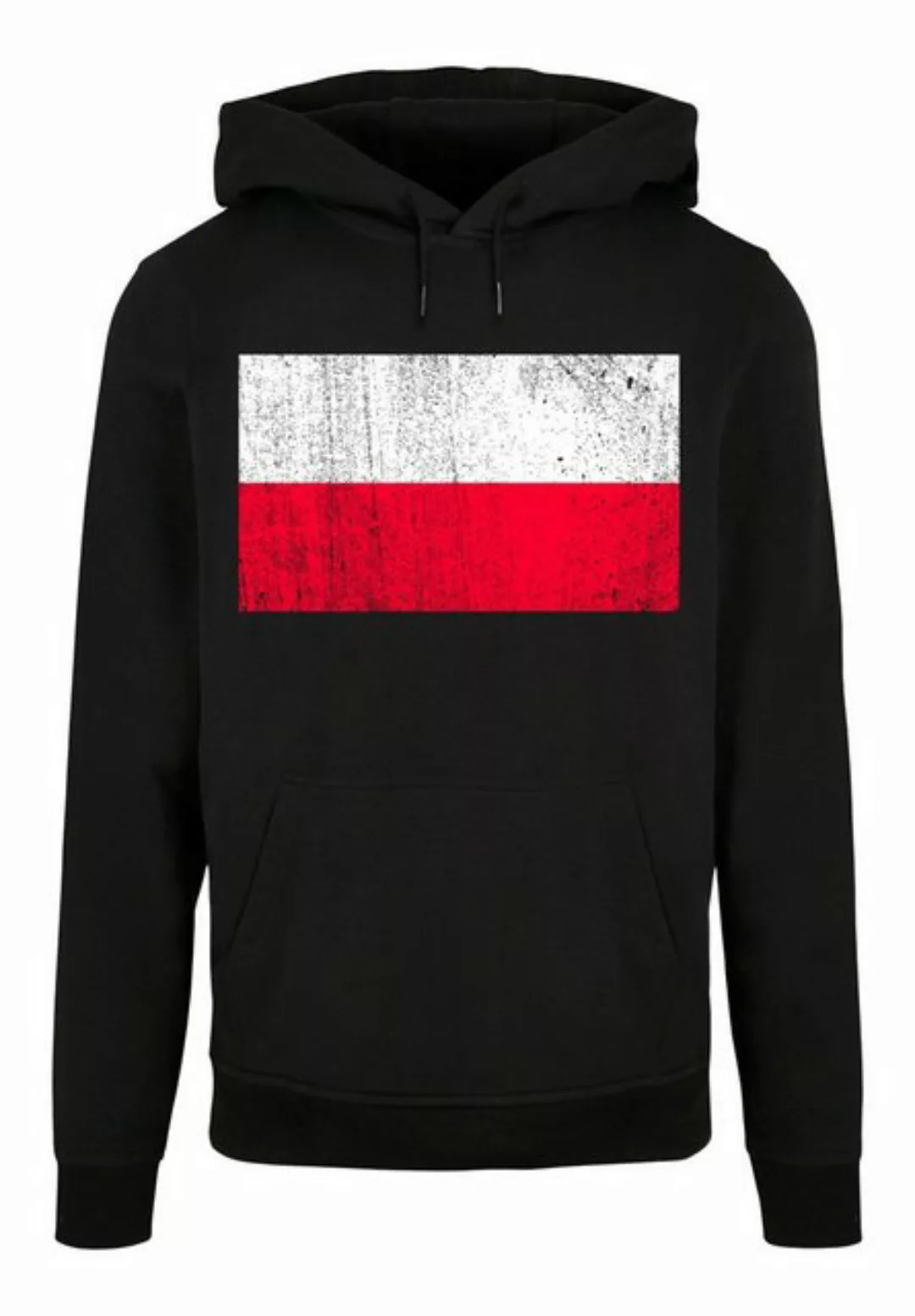 F4NT4STIC Kapuzenpullover Poland Polen Flagge distressed Print günstig online kaufen