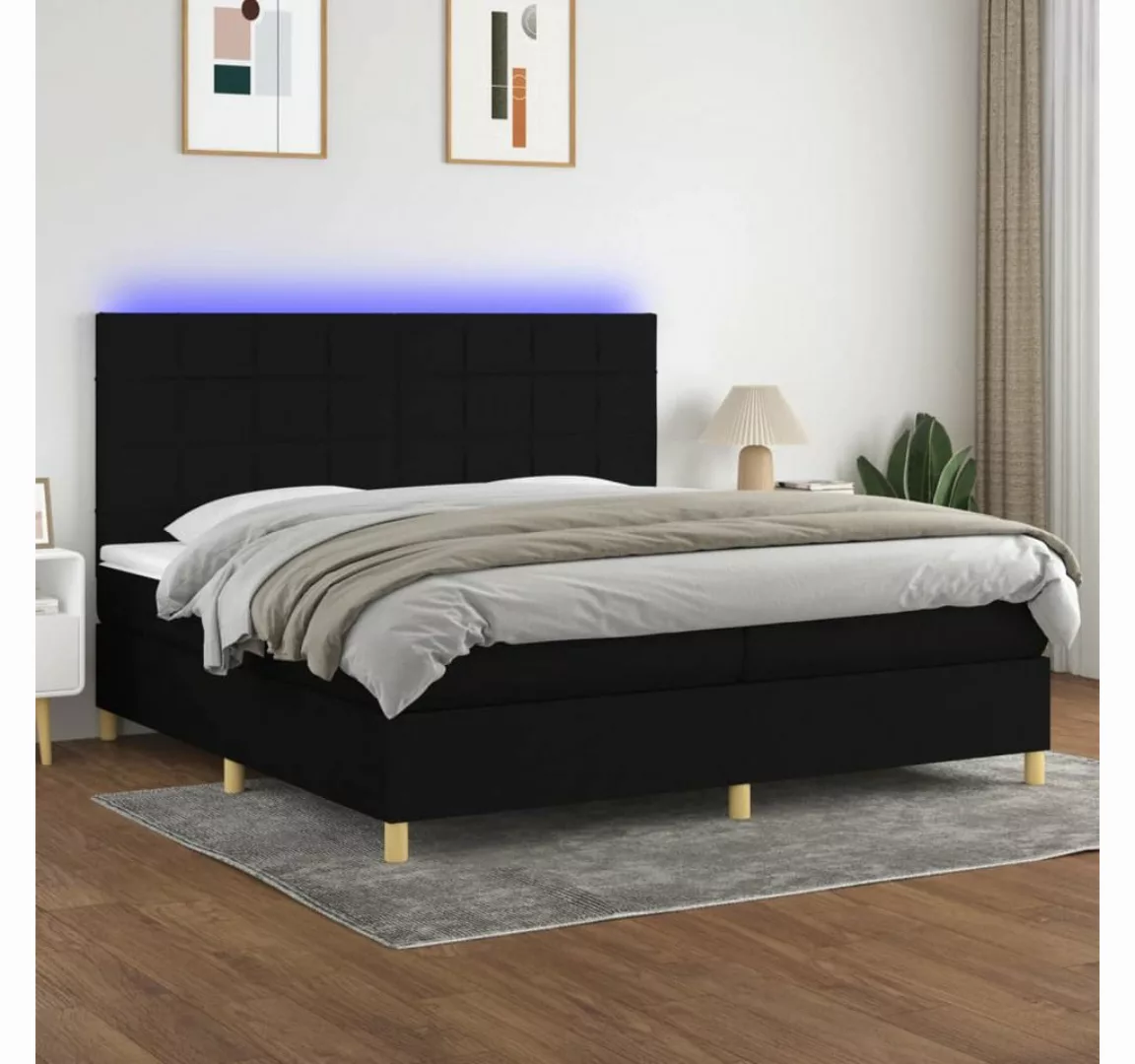 vidaXL Boxspringbett Bett Boxspringbett mit Matratze & Topper & LED (200 x günstig online kaufen